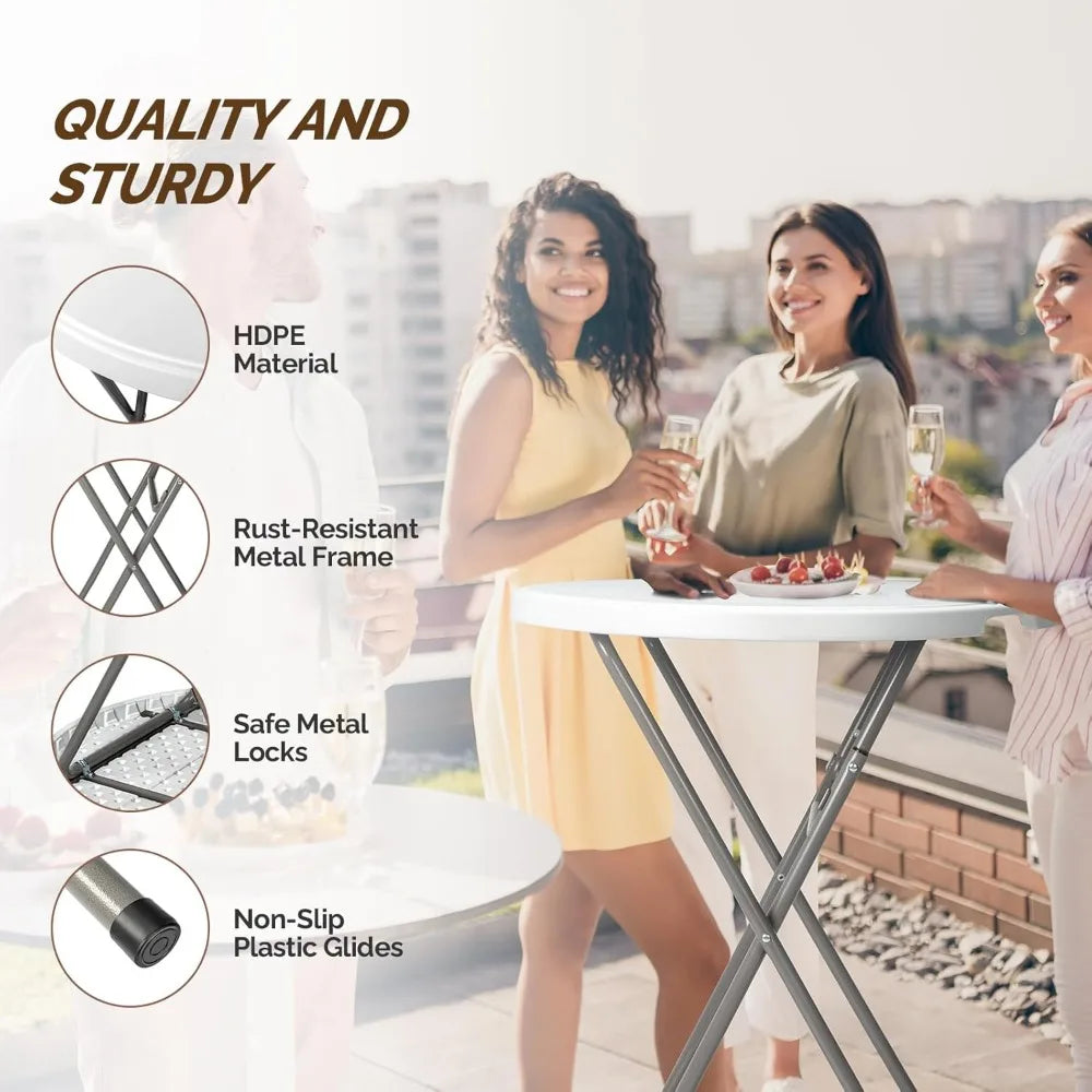 Folding Round Table Bar Height