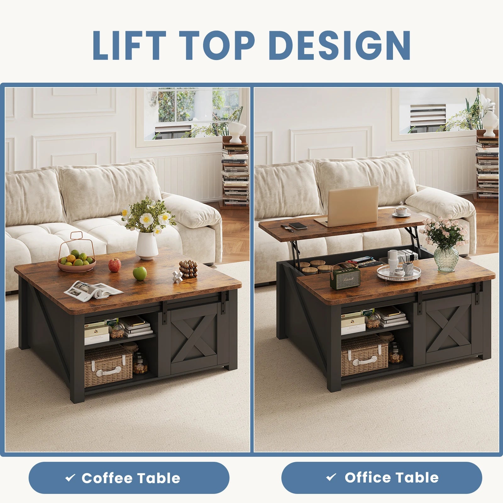 Wood Lift Top Coffee Table