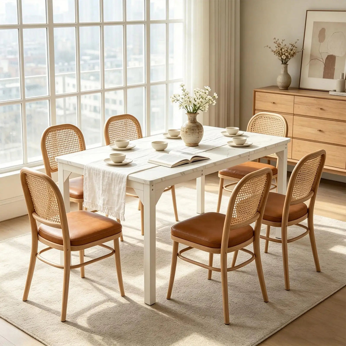 71" Marble look Dining Table