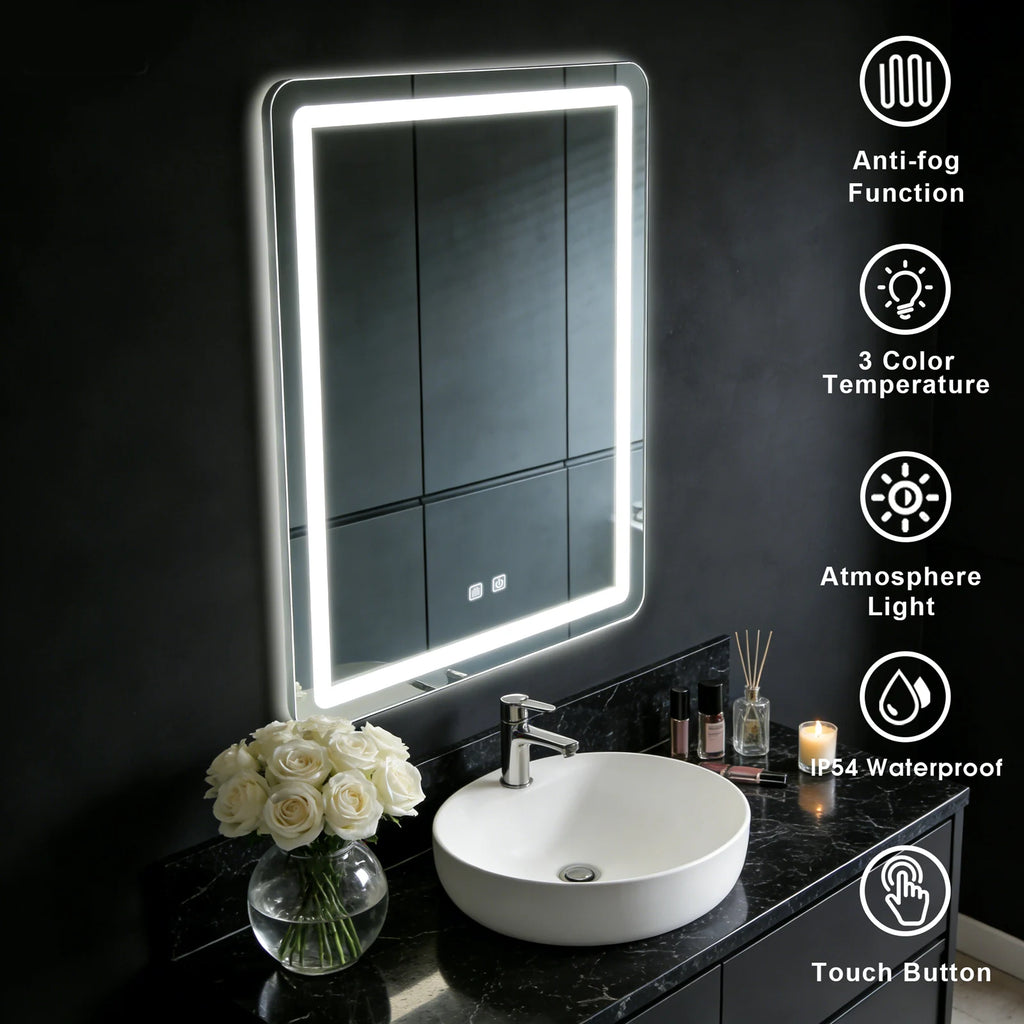 LED Mirror with Backlit Lights