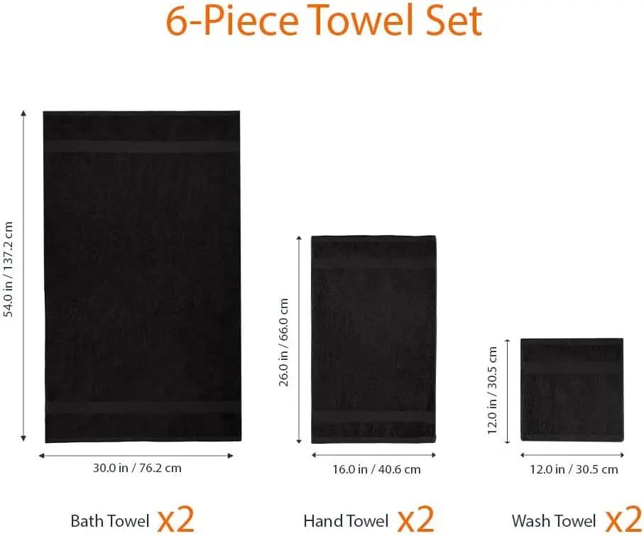 6-Piece Cotton Towel Set