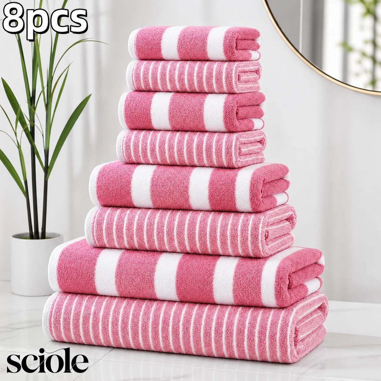 8-Piece Microfiber Bathroom Towel Set
