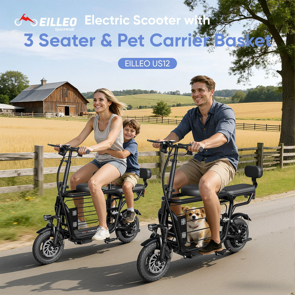 48V Electric Scooter with Large Pet Basket, Foldable
