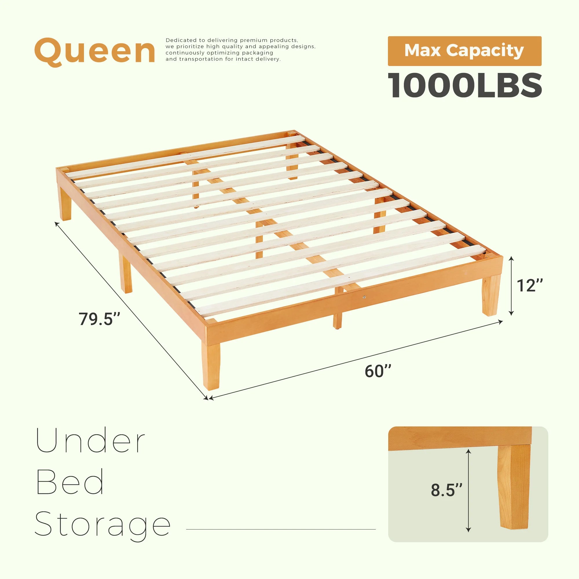 Solid Wood Bed Frame