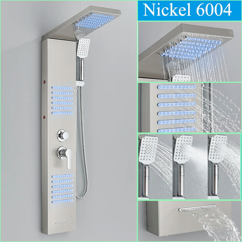 Black LED Shower Faucet Shower Panel & Column