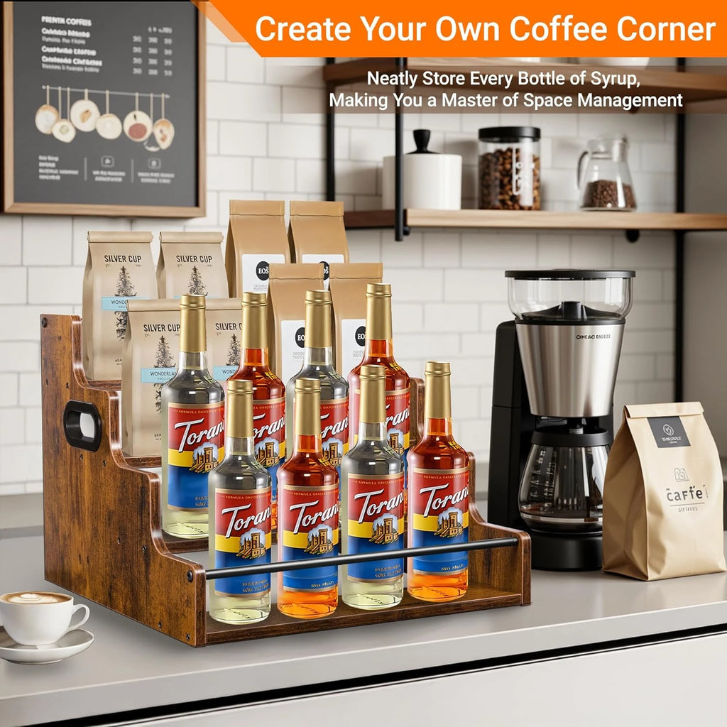 Liquor Bottle Shelf, Coffee Cup/Seasoning Rack