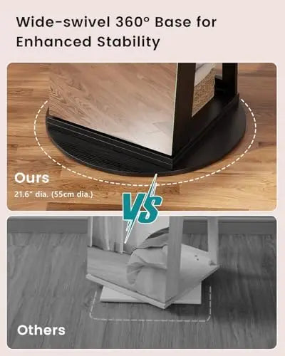 360° Swivel Jewelry Cabinet with Lights