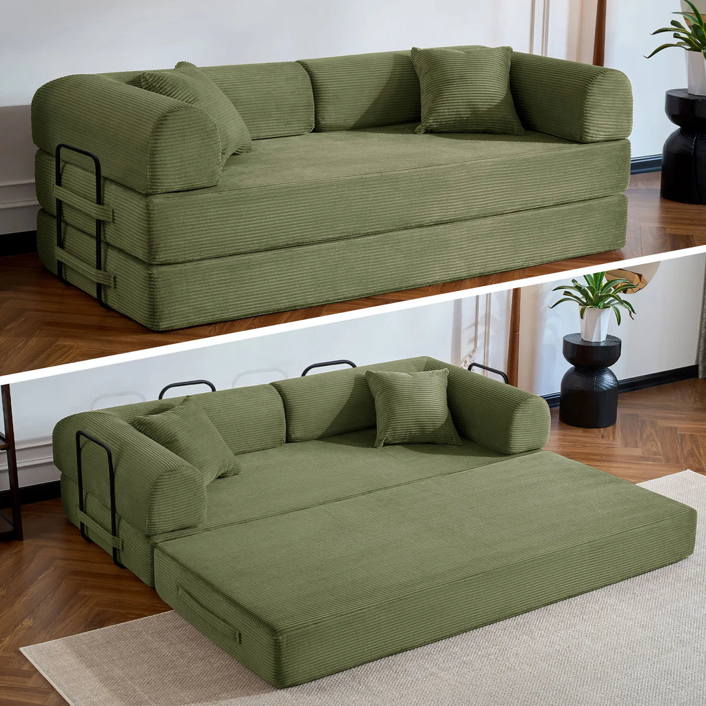 Folding Corduroy  Convertible Sofa Bed