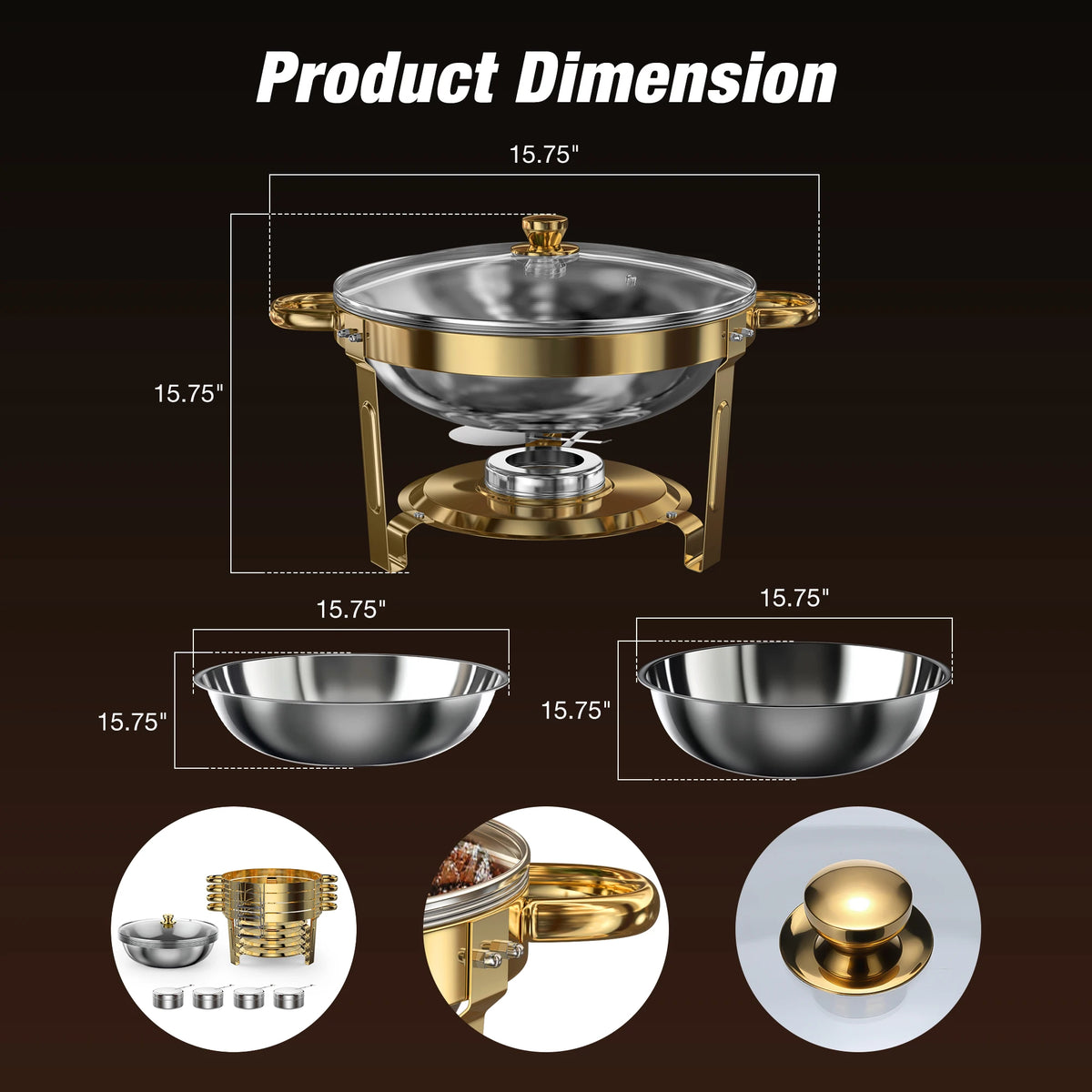 2/4 Pack 5QT Stainless Chafing Dishes
