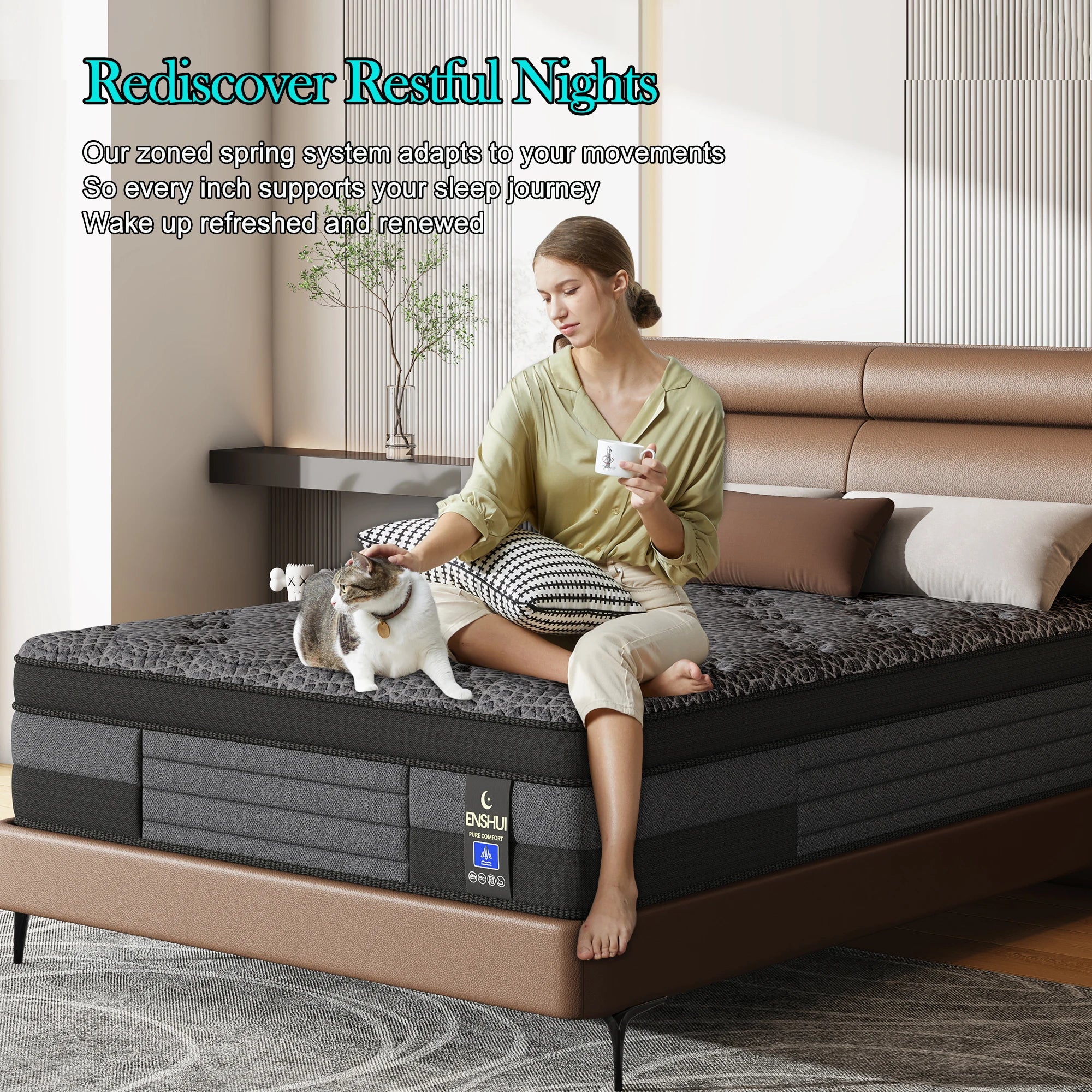 Memory Foam & Pocket Spring, Cooling, Breathable