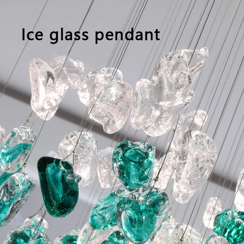 Nordic Green Stone Glass Led Pendant Lights For Dining Room Chandeliers Lighting Lustre Home Living Loft Hanging Lamp Luminaire