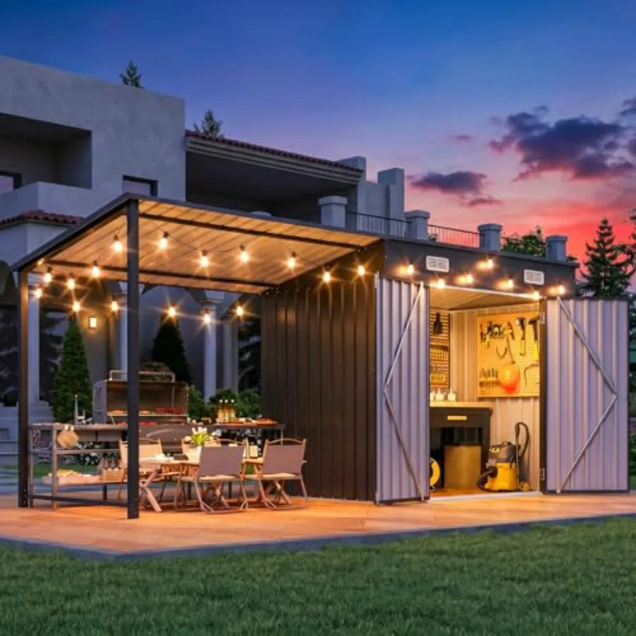 6'x4' Hardtop Gazebo storage shed, Solar