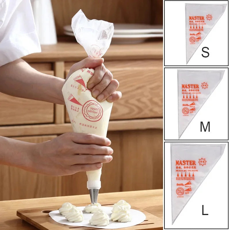100/50/20 PCS Disposable Pastry Decoration bags w/3 tips