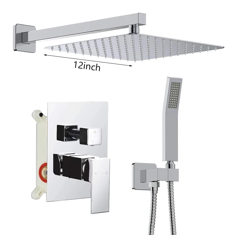 Matte Black Rainfall Shower Faucets