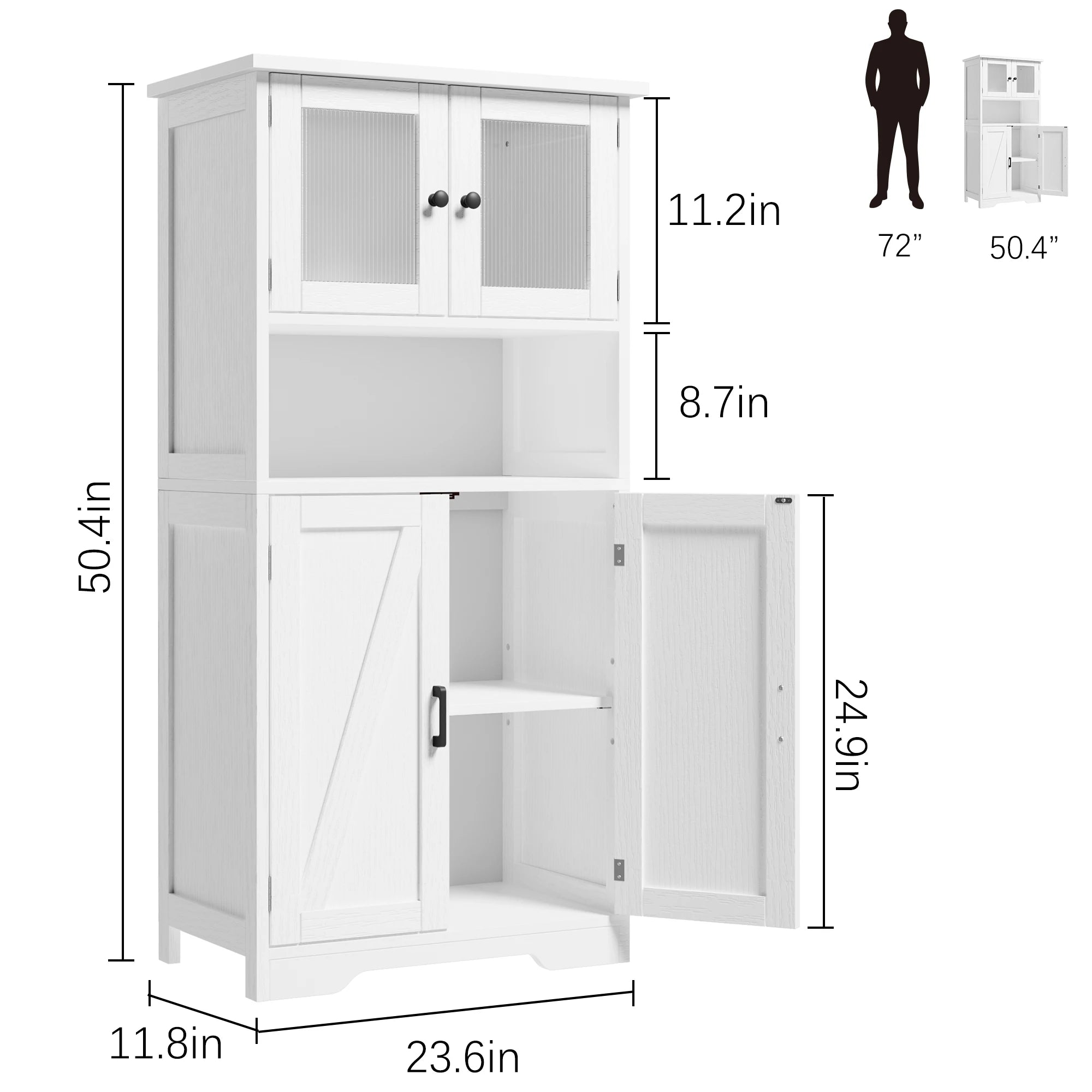 Free Cabinet with 4 Doors and Open Space