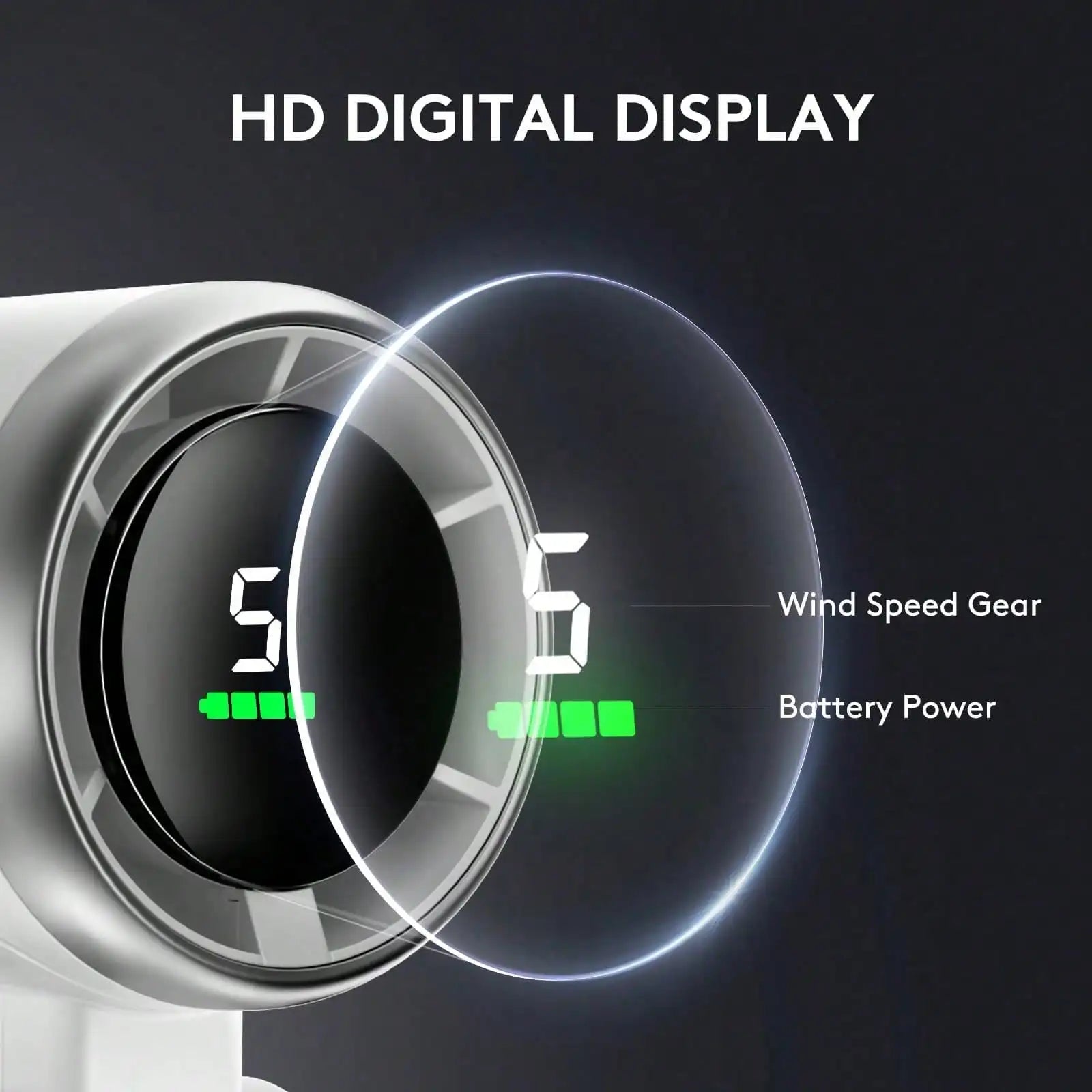 Portable Handheld Fan, 5 Gear Wind, USB