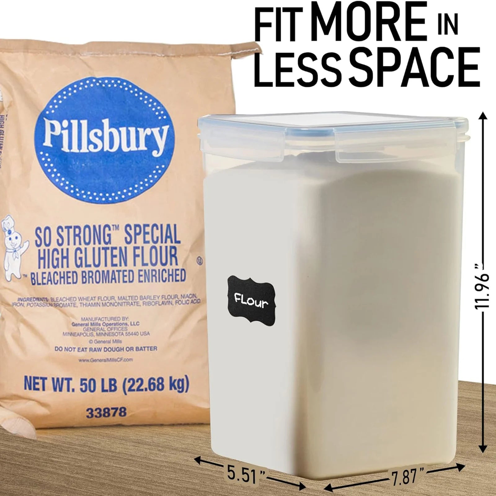 2Pcs Airtight  8.7L Food Storage Containers