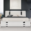 Leather Low Profile Platform Bed