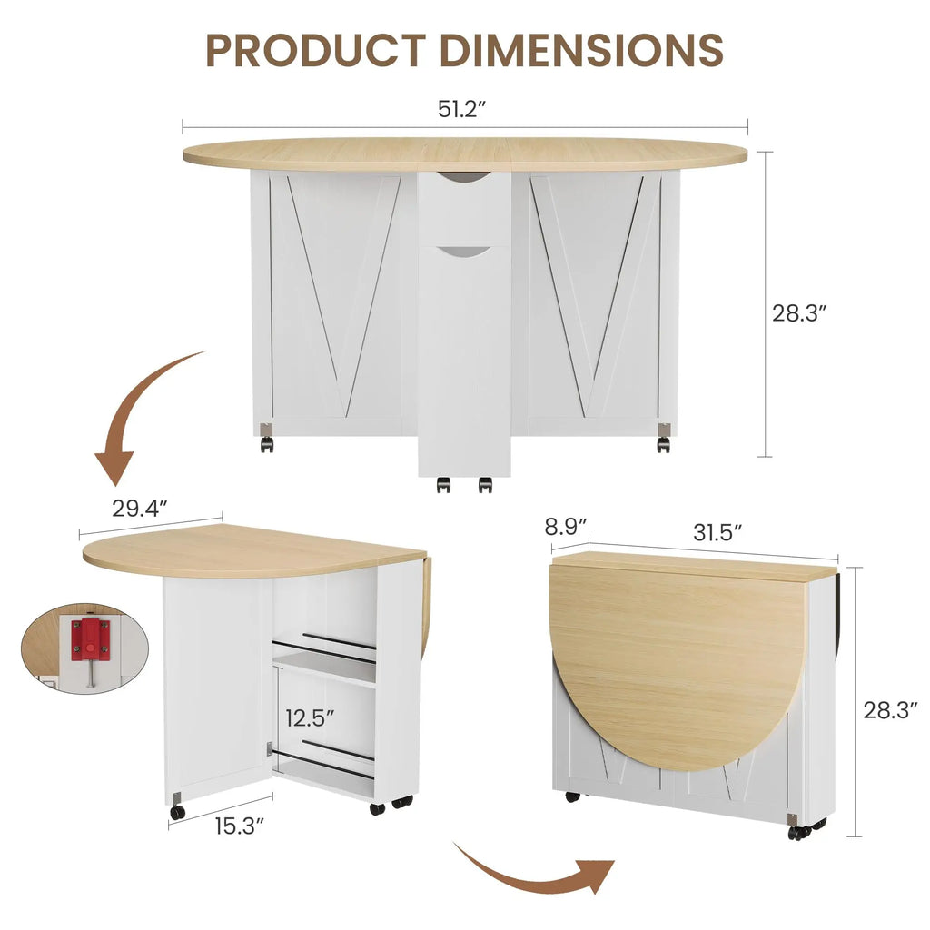 Folding Dining Table With Wine Rack