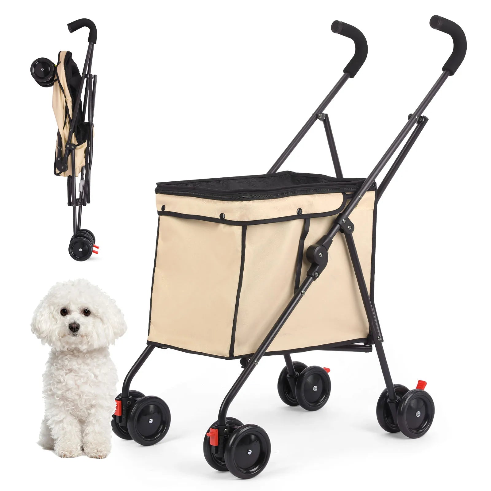 Pet Stroller with Locking Wheels