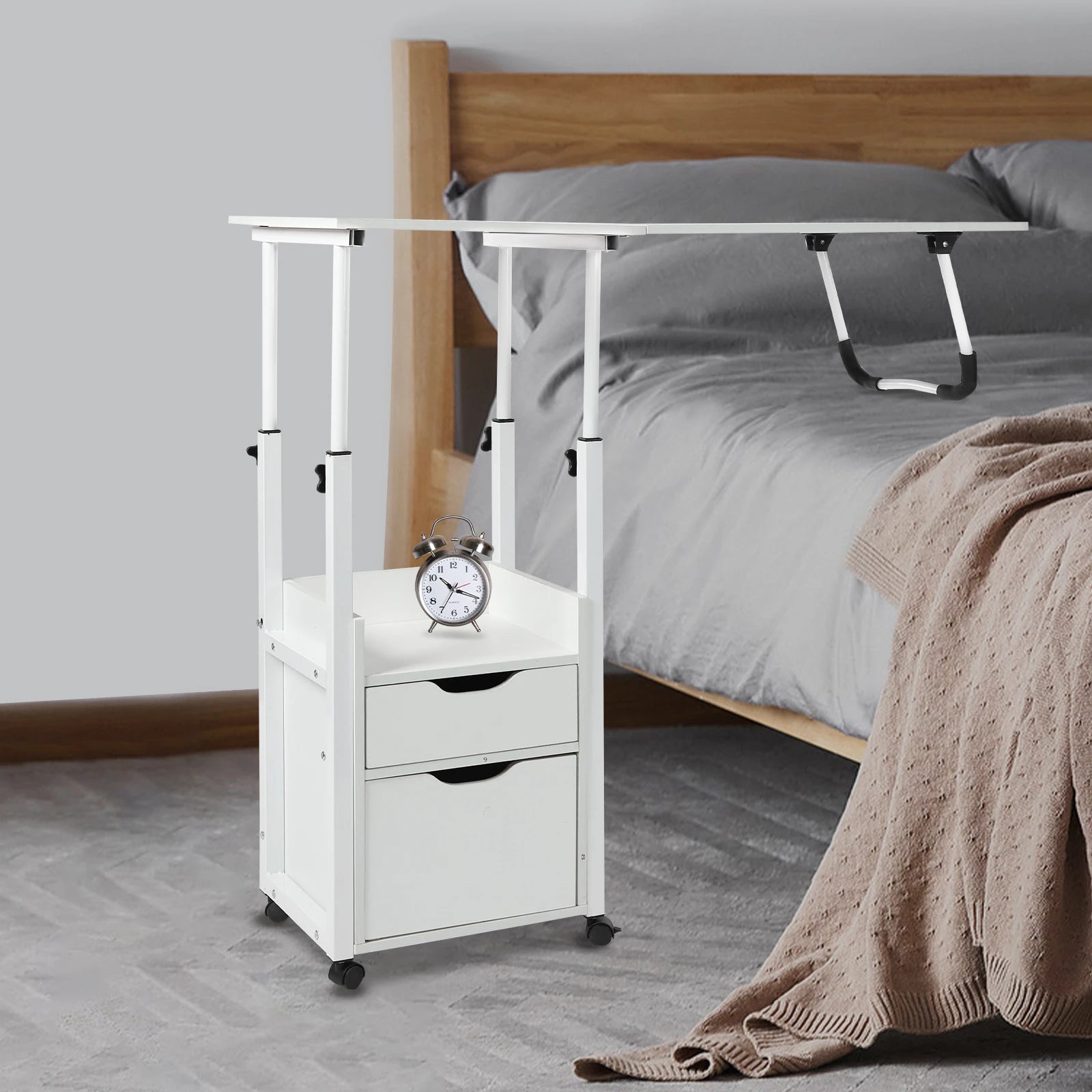 Foldable Laptop Desk with Wheels