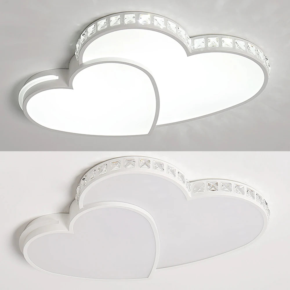 Heart Shaped Ceiling  Crystal LED Flush Mount Lamp
