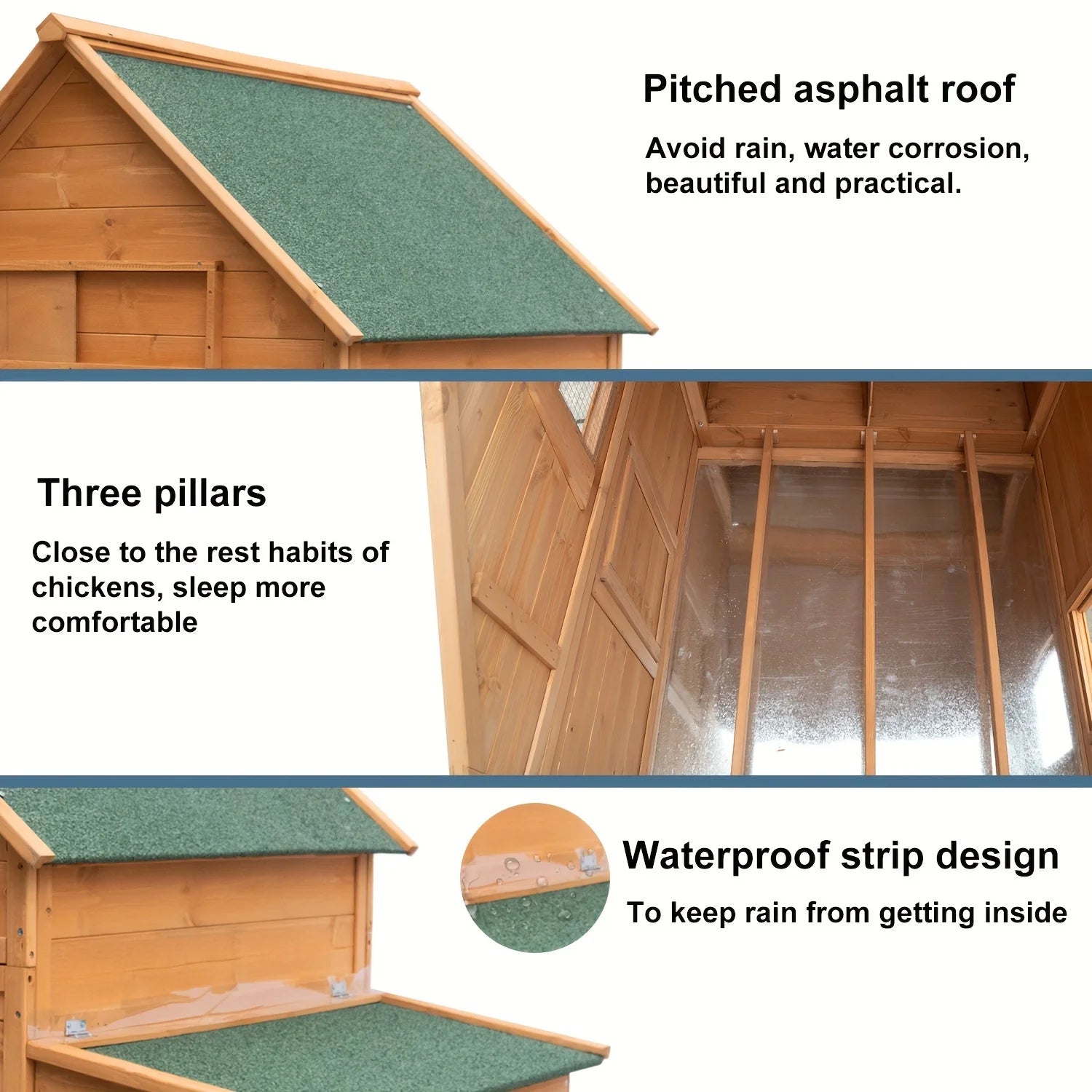 Large 6-8 Chicken Coop on Wheels with Nesting Box
