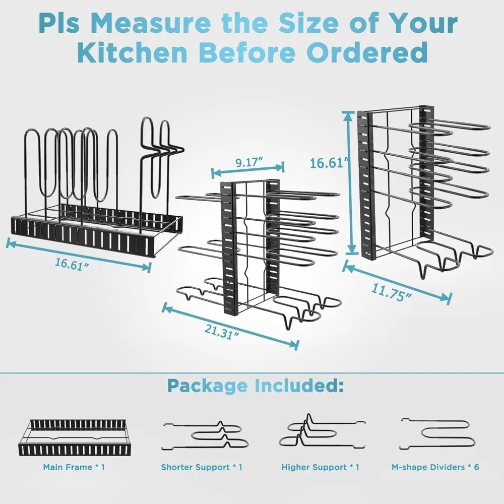 Pots and Pans Organizer for Cabinets/counters