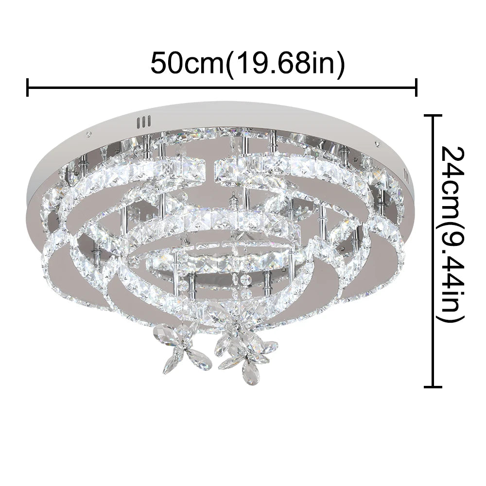 Luxury Crystal Chandelier Modern Ceiling Lamp Led  Dimmable