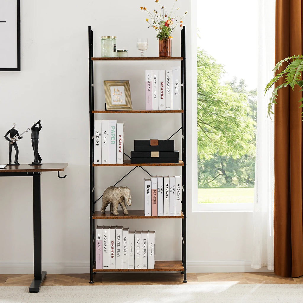 5 Tier Bookcase Bookshelf Corner Storage Organizer