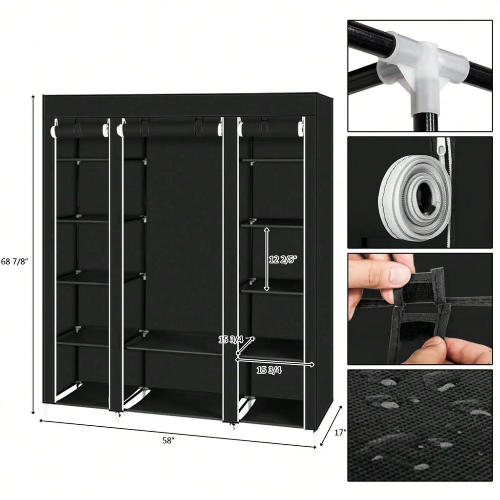 69" Inch Bedroom Wardrobe Organizer