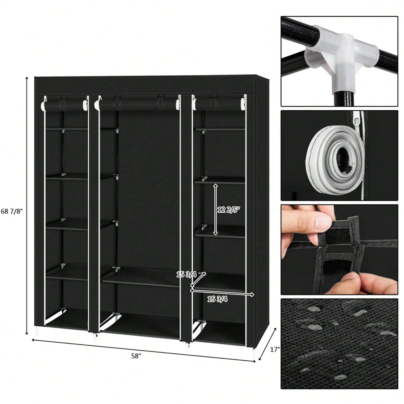 69" Inch Bedroom Wardrobe Organizer