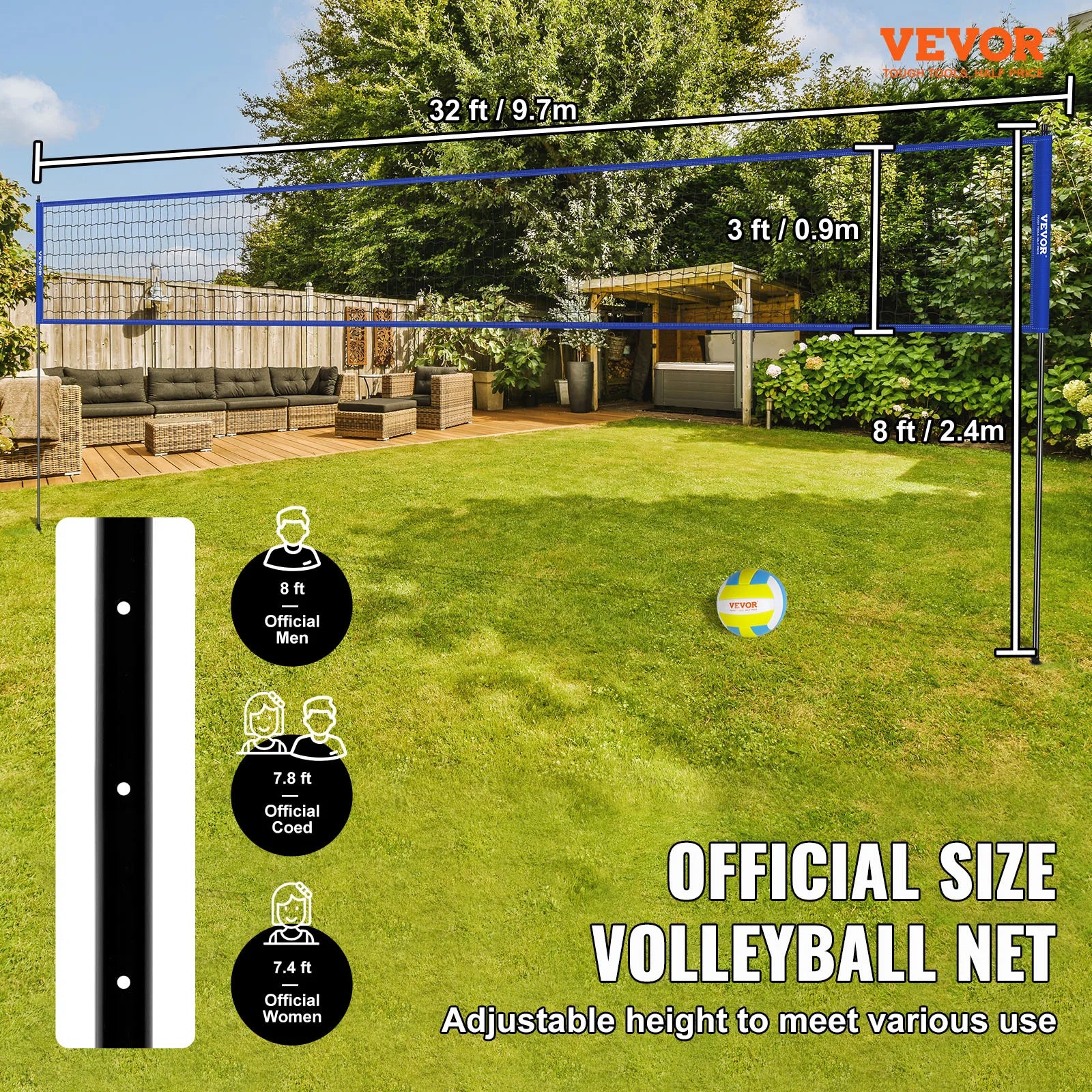 Outdoor Volleyball Net System