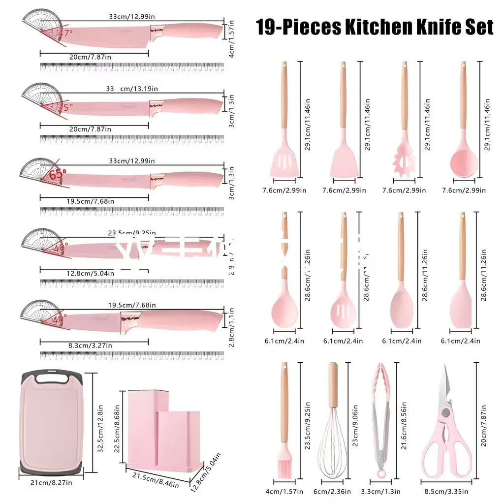 19-in-1 Knife & Utensil Set, Heat Resistant