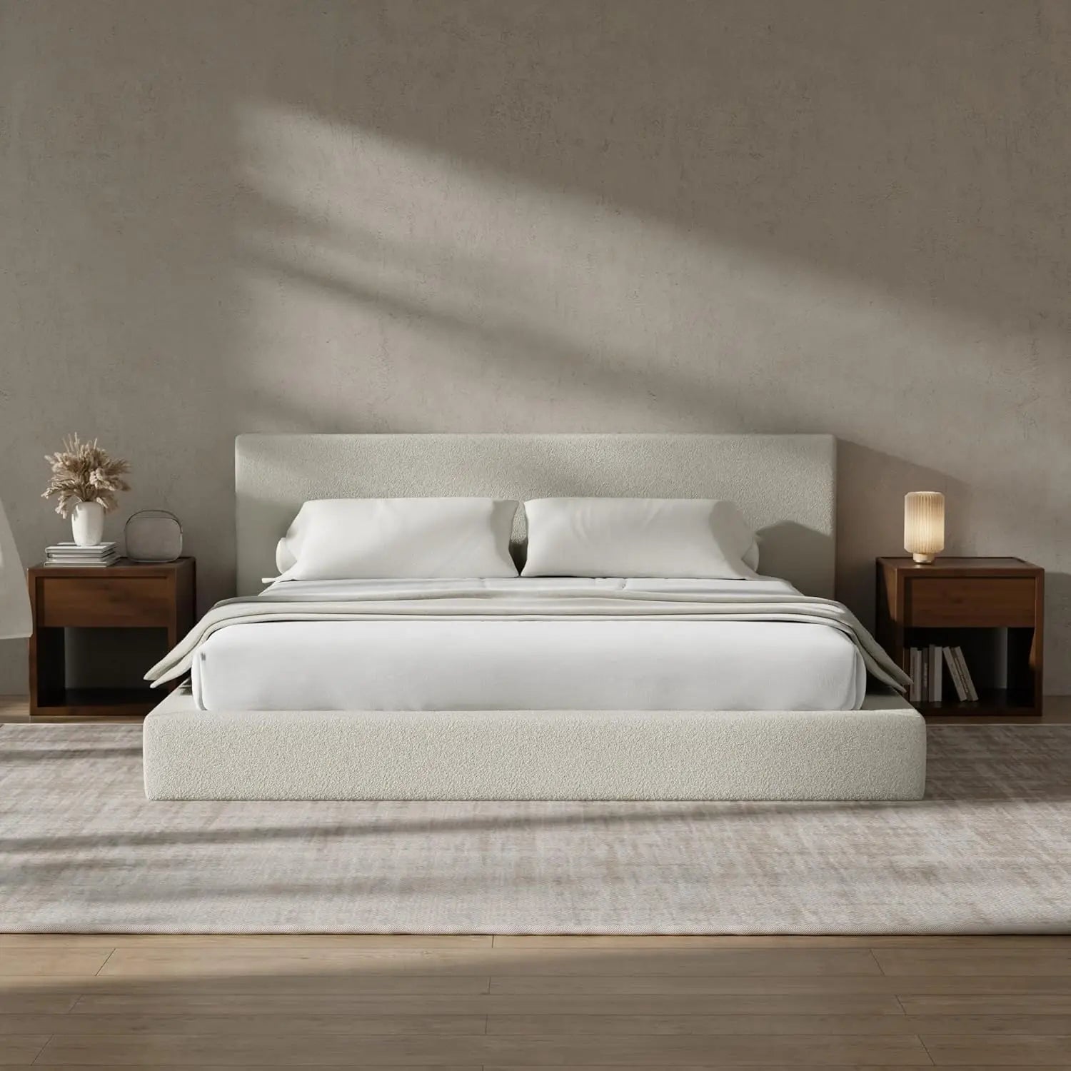 Upholstered King Bed Frame and Headboard