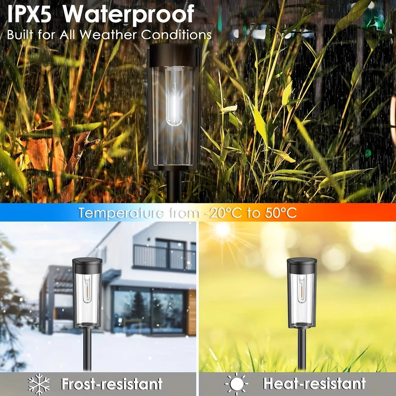 SUPER BRIGHT Solar Pathway Lights Outdoor, 8 Pack Solar Lights Outdoor, Auto On/Off, IP65 Waterproof Solar Garden Lights Solar Powered Landscape Lighting for Yard Patio Walkway Driveway Pathway