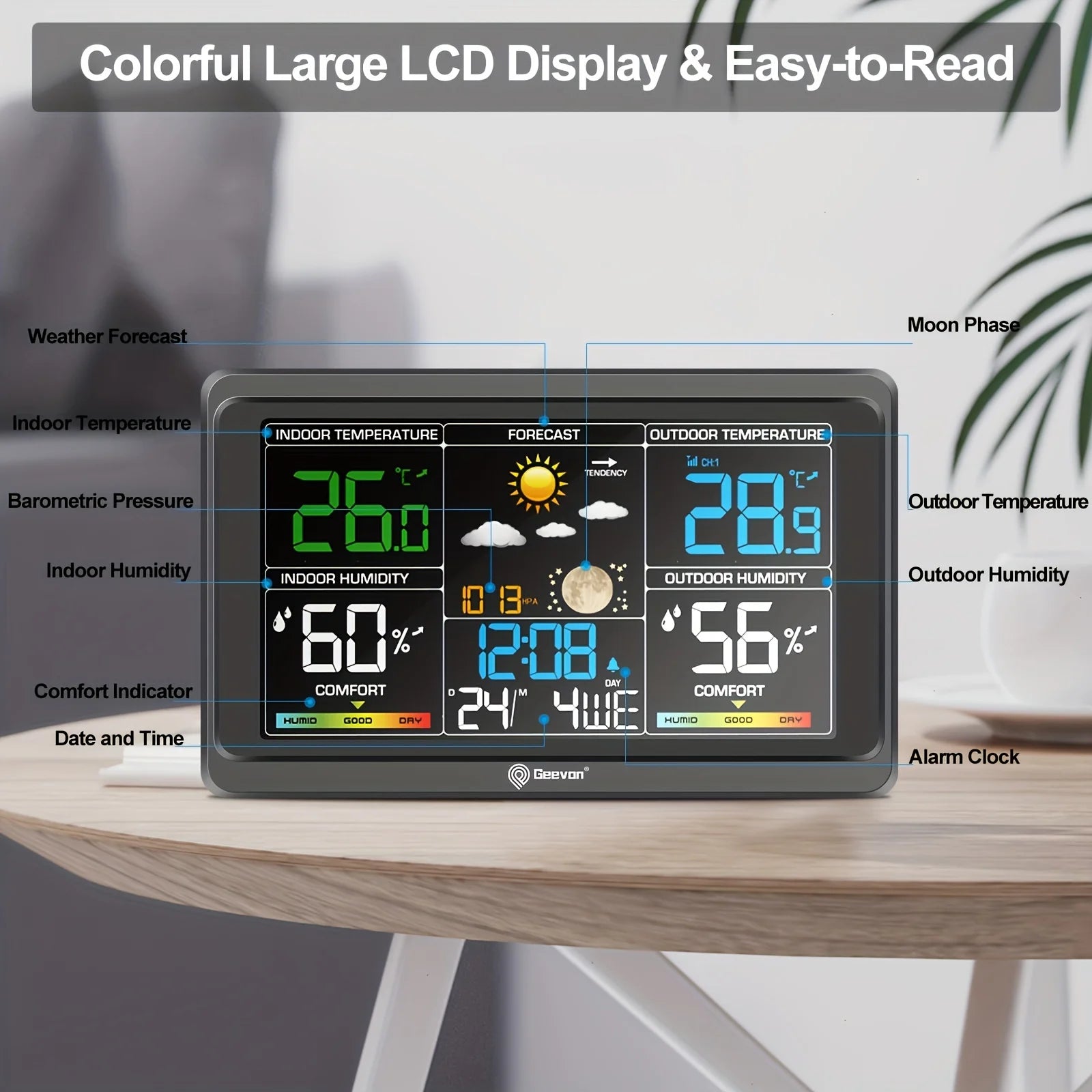 Weather Station Wireless Indoor Outdoor Thermometer
