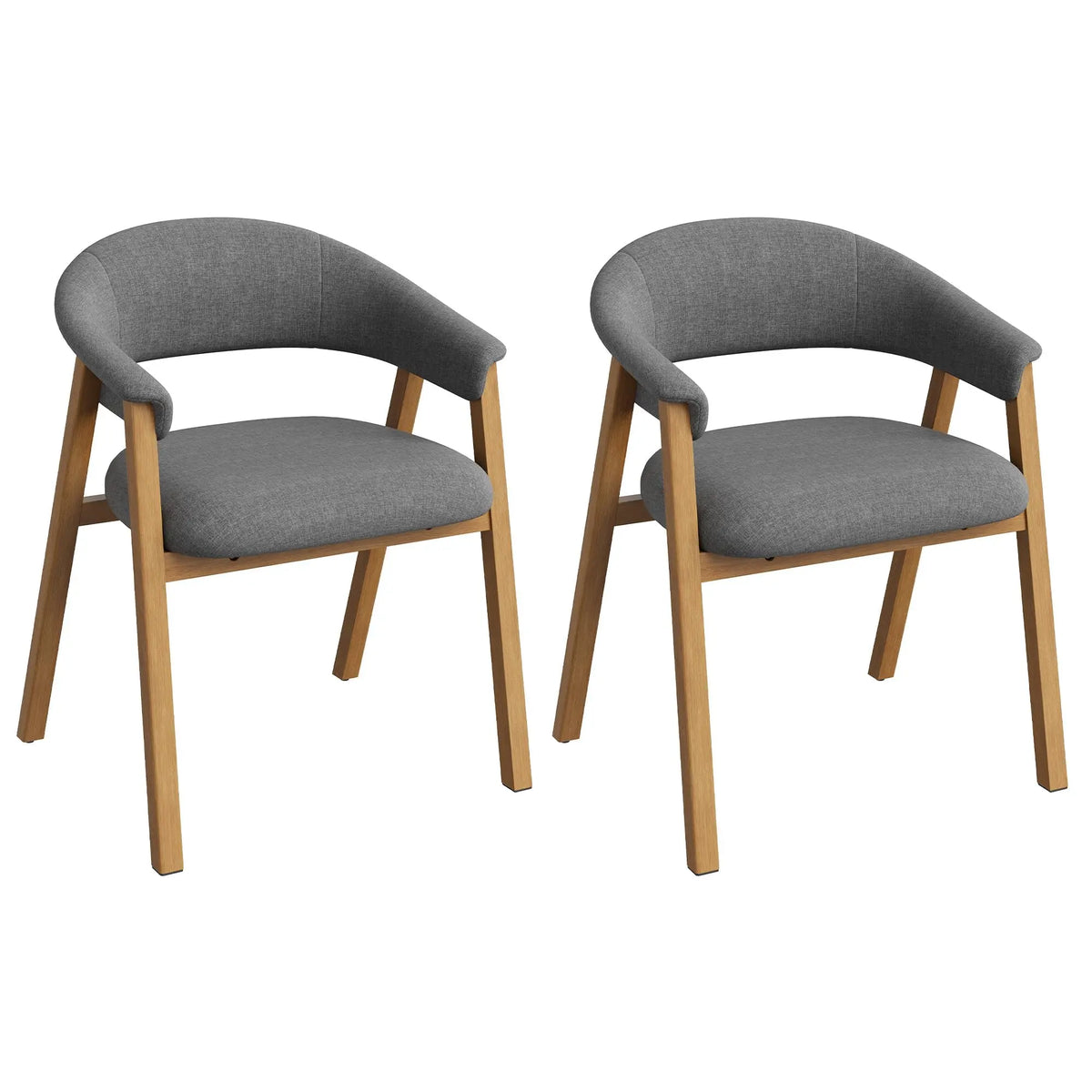 Upholstered Armchairs With Curved Back
