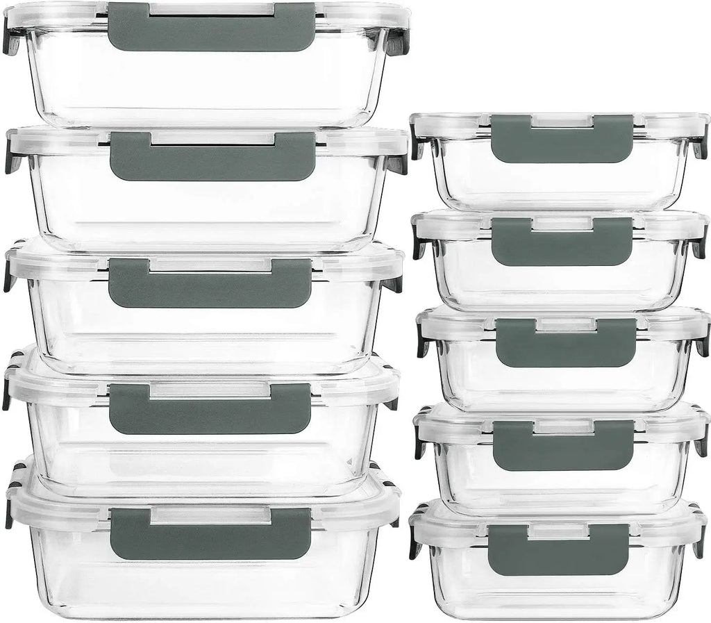 10-Pack Glass Containers with Lids
