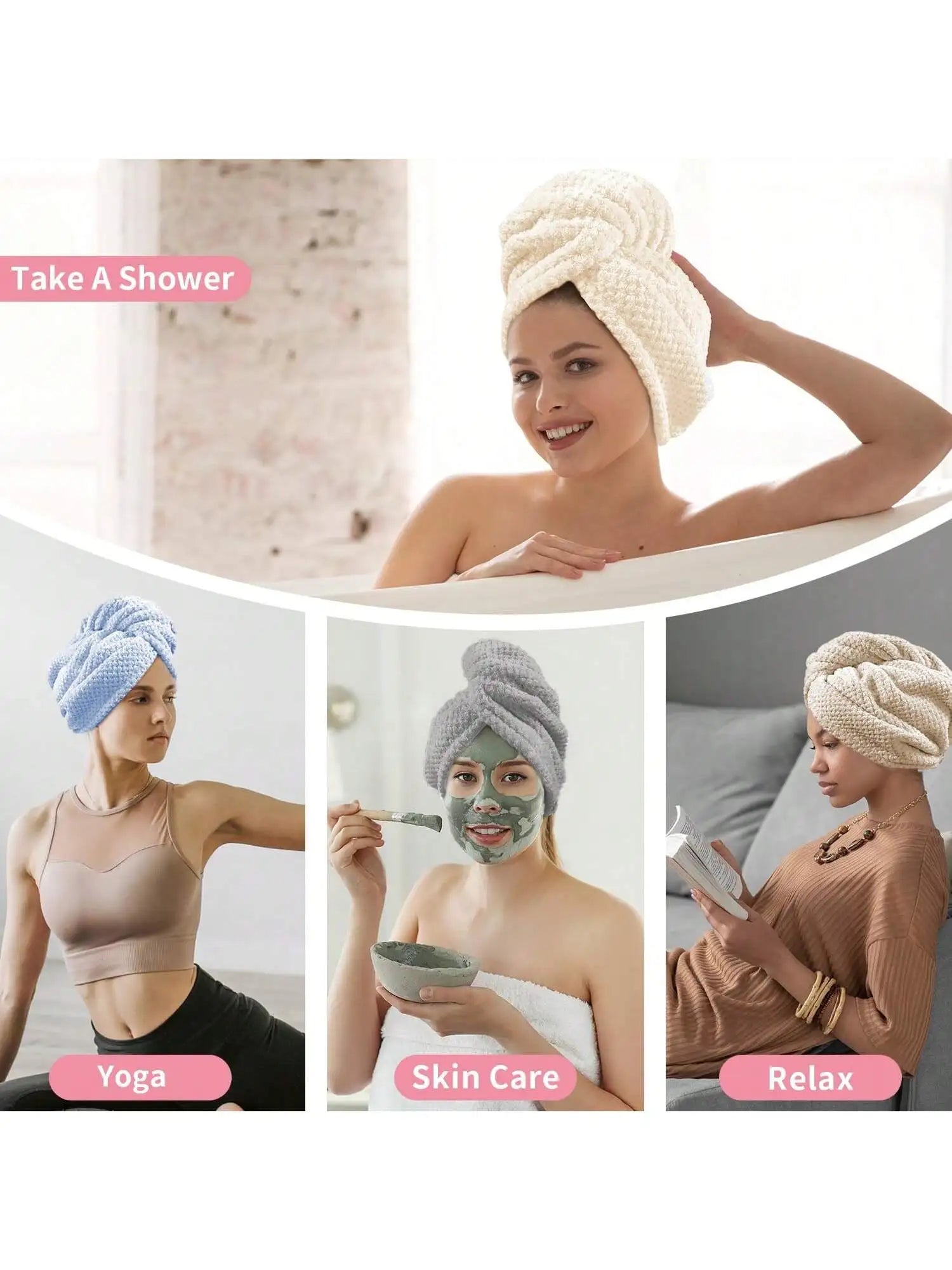 Solid color hair towel