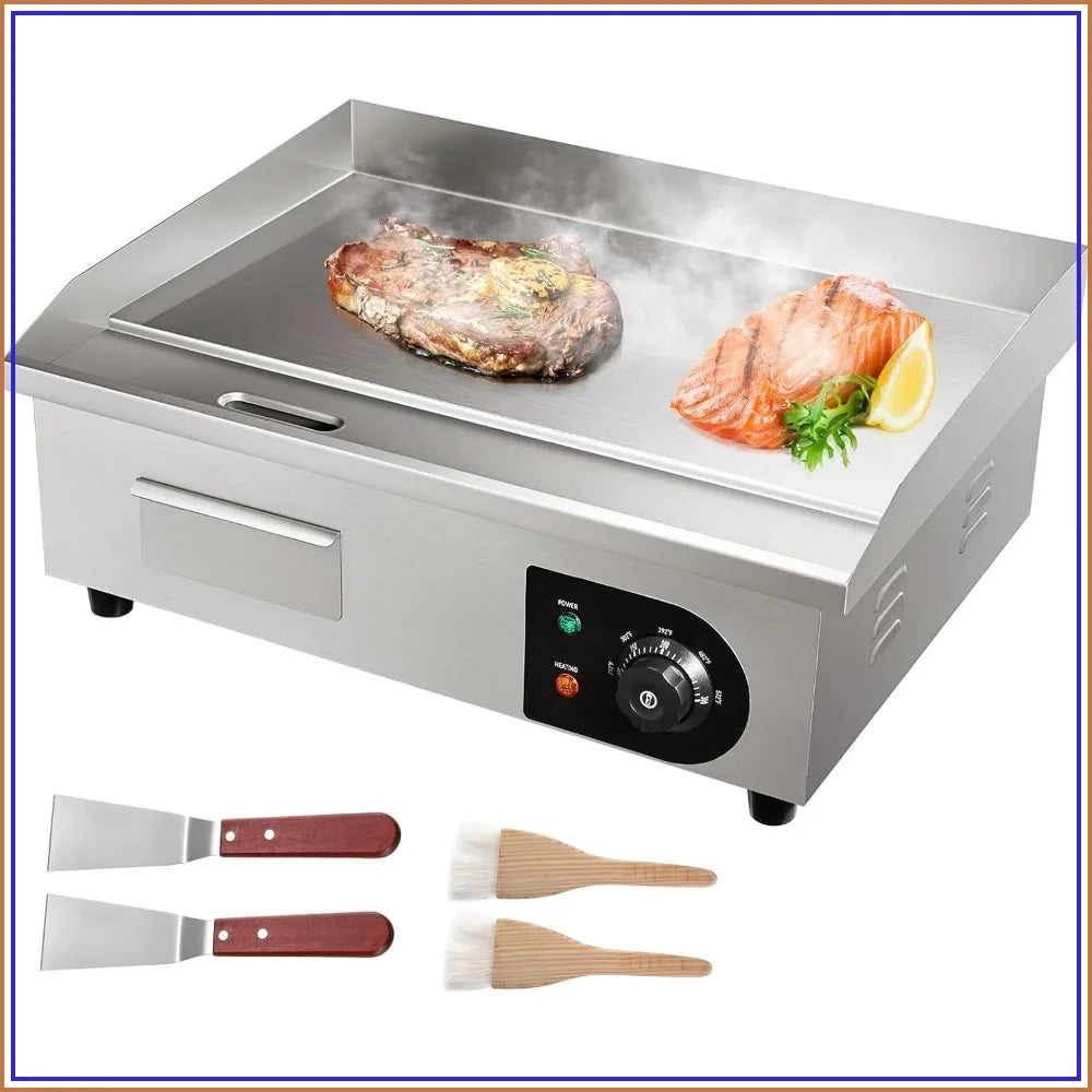 1600W 22" Stainless Steel Electric Griddle