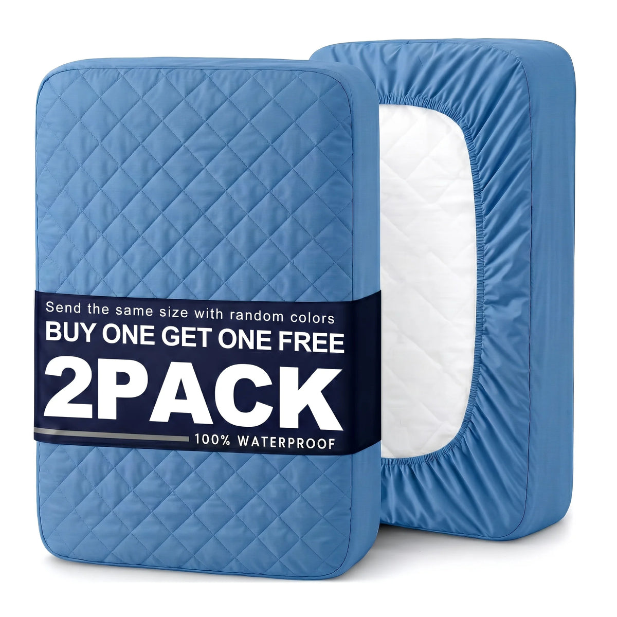 2Pcs Quilted Waterproof Mattress Cover