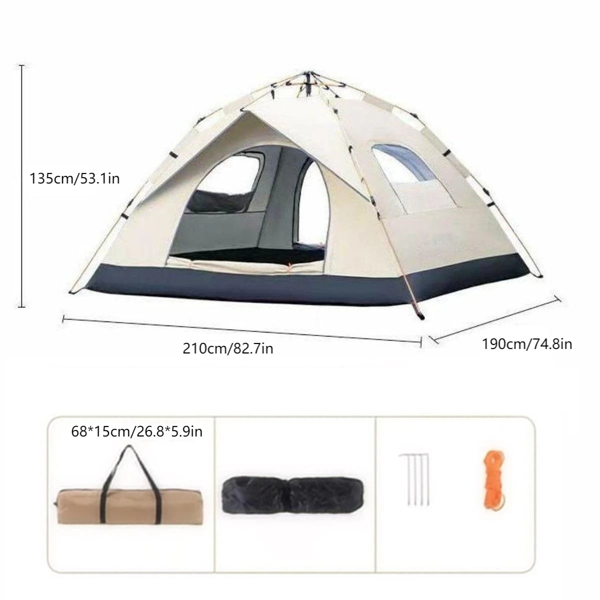Outdoor shelter Sunshade Two doors and two windows