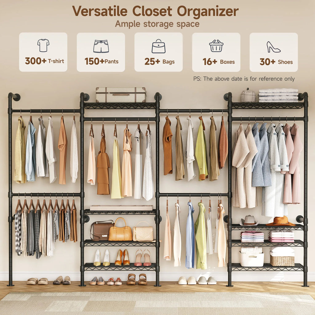 Wall Mounted Industrial Pipe  Clothes Rack