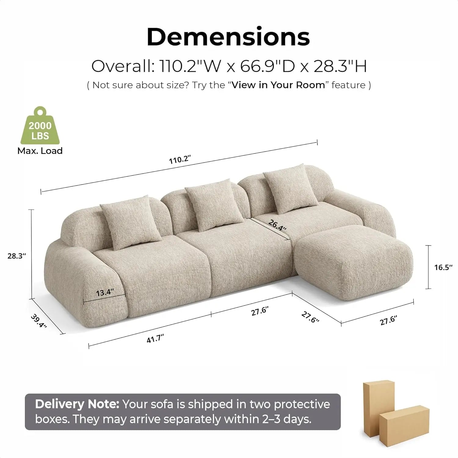 Modular Sectional Sofa Ottoman