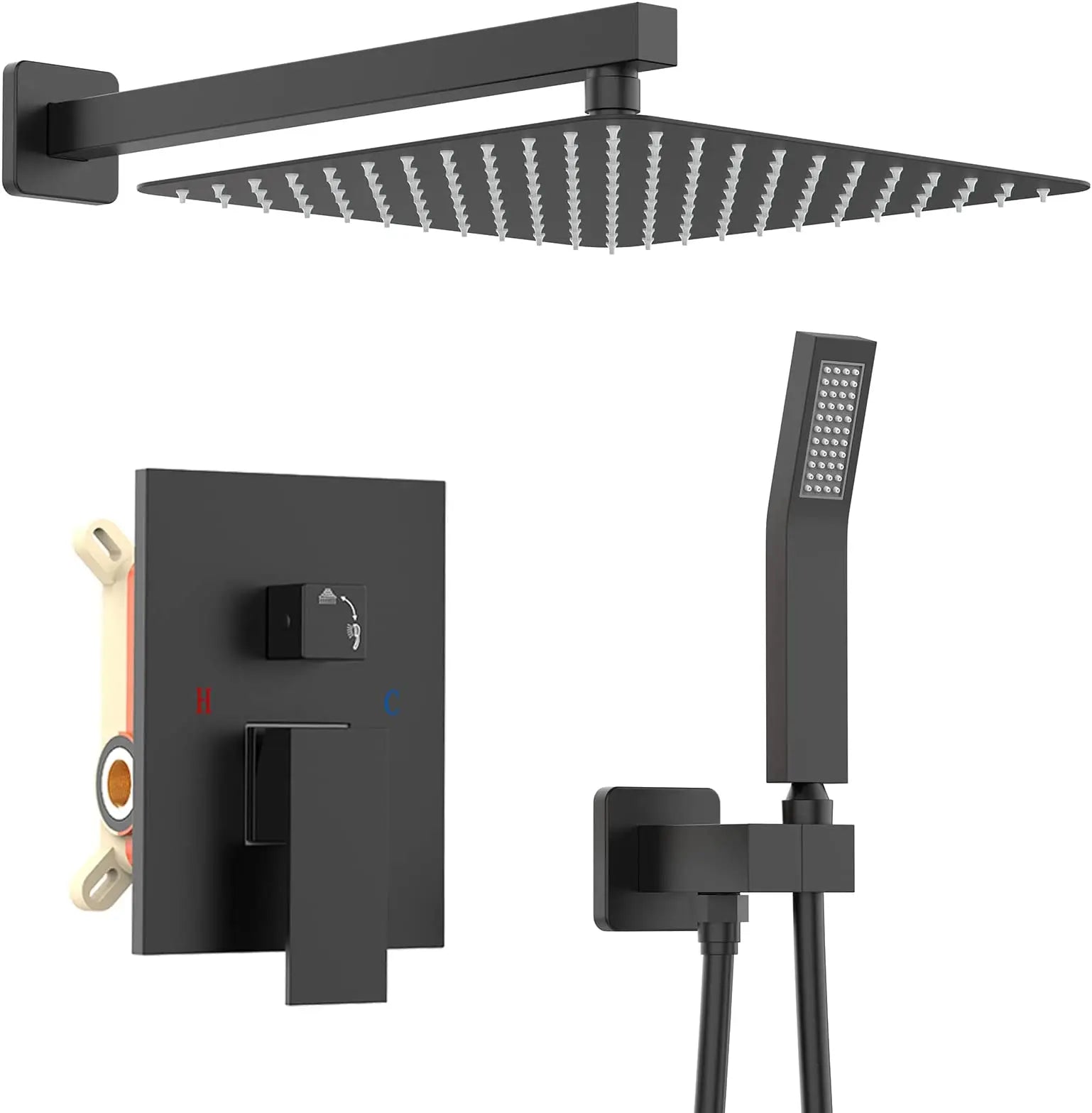 Matte Black Shower Faucet Set