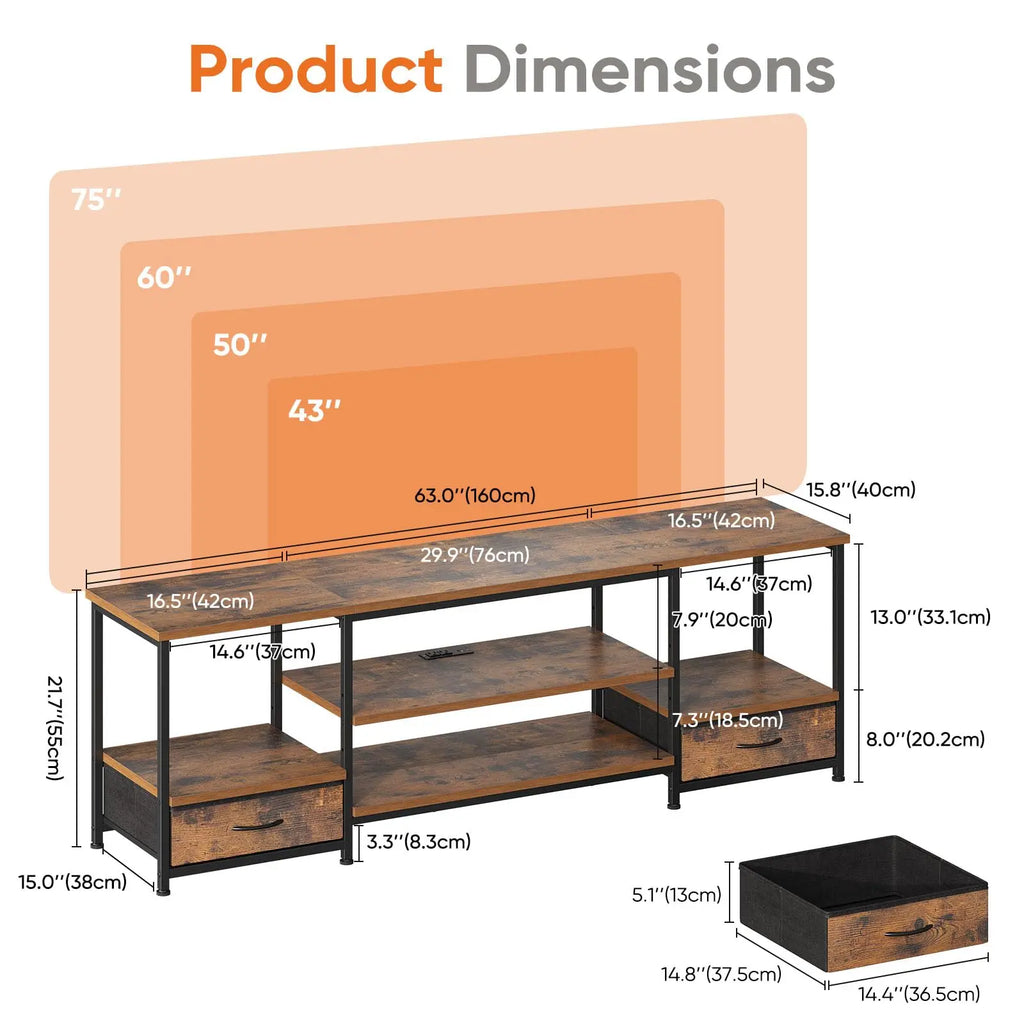 Wooden Tv Stand For Up To 75"