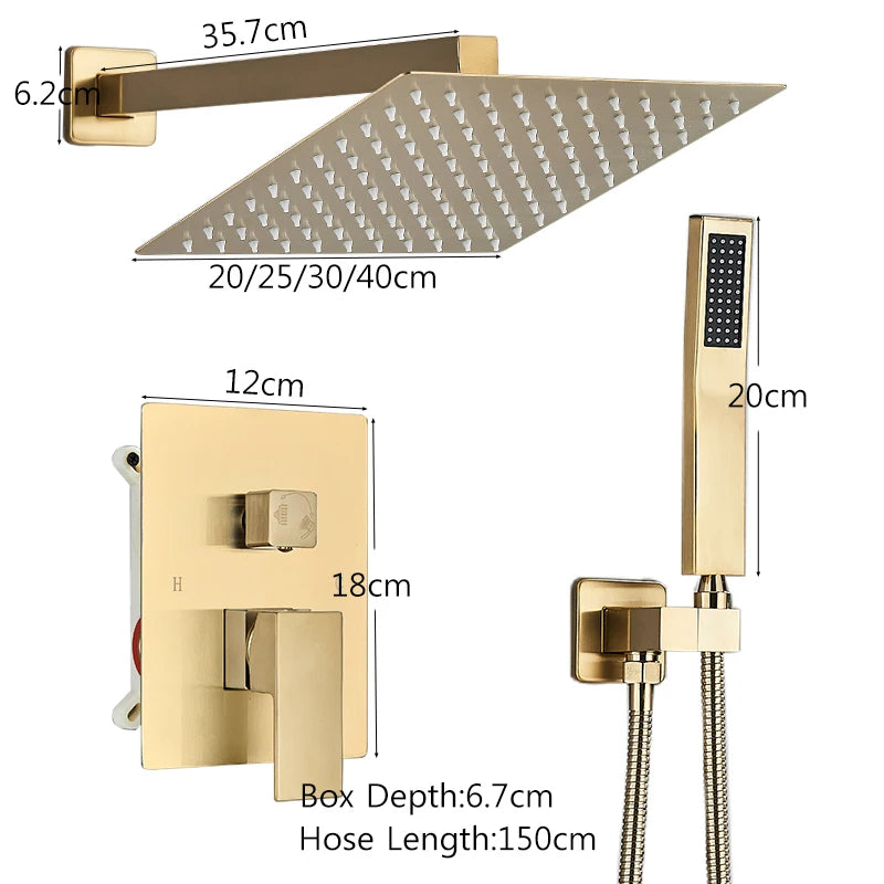Brushed Golden Bathroom Shower Faucet
