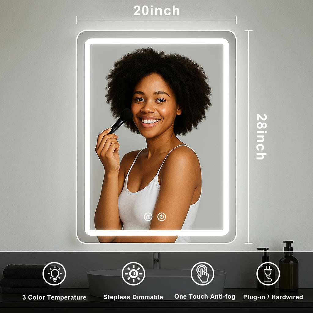 20x28 inch LED Bathroom Mirror with Backlit Lights