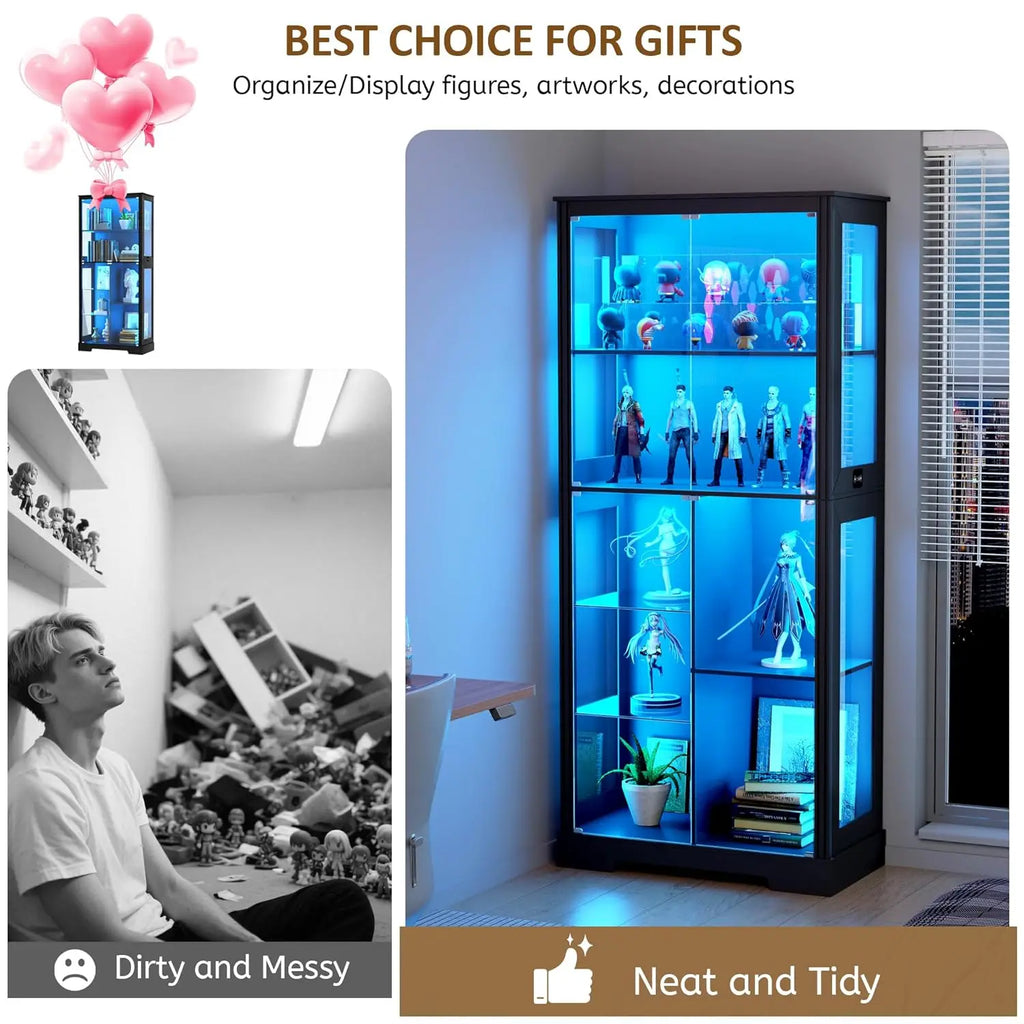 71” Display Cabinet with Glass Doors